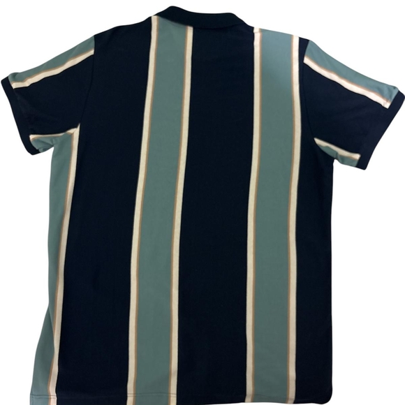 Striped Polo Shirt in Blue and Green - Picture 2 of 2